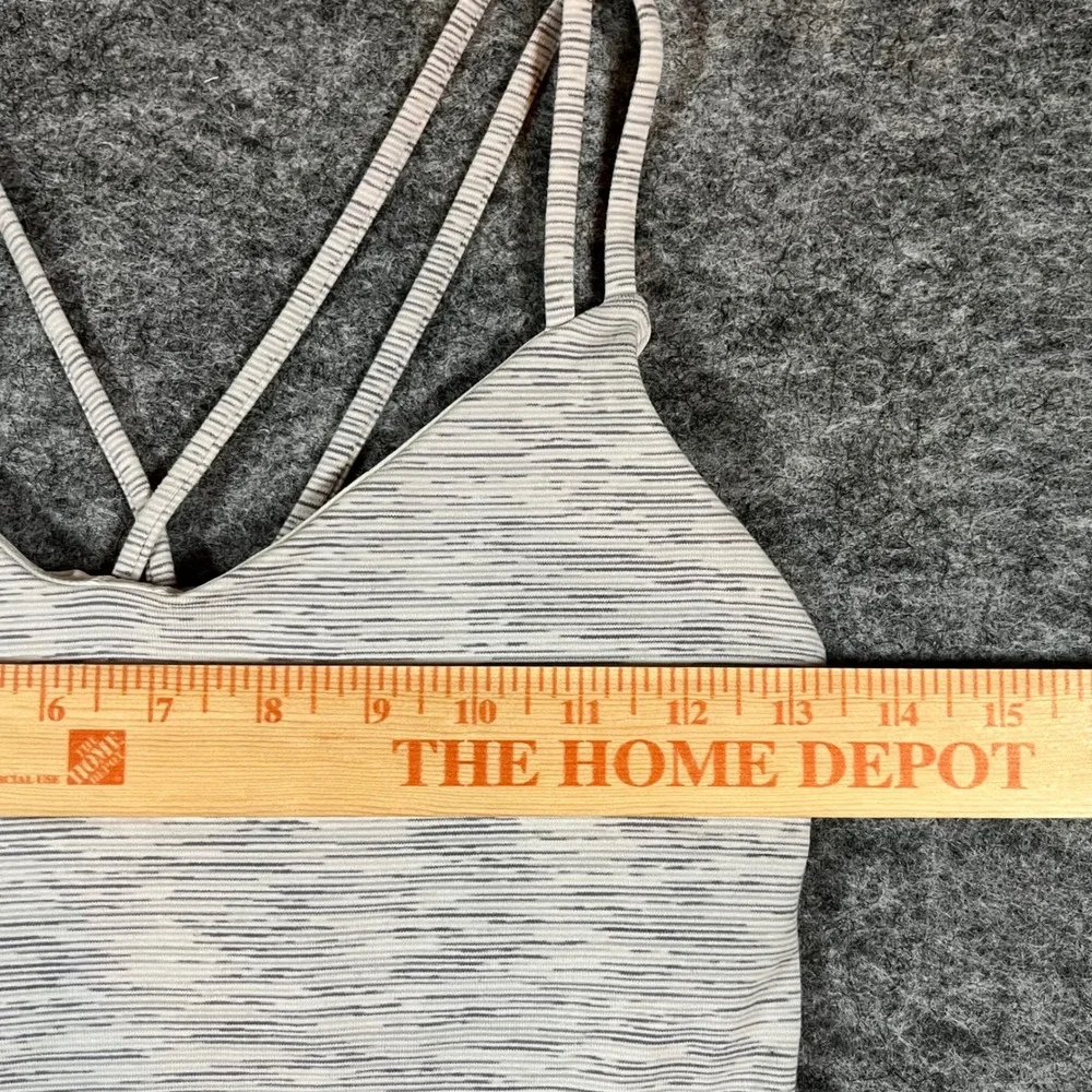 lululemon Create Your Calm Women Size 6 Grey White Space Dye Strappy Back Yoga - Picture 9 of 10
